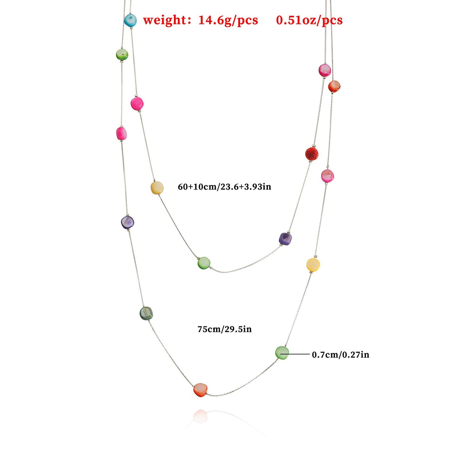 Jewelry long double-layer tassel color zircon necklace women's sweater chain ins metal necklace
