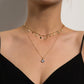 Jewelry fashion simple multi-layer daisy drop glaze necklace personalized multicolored gemstone diamond pendant