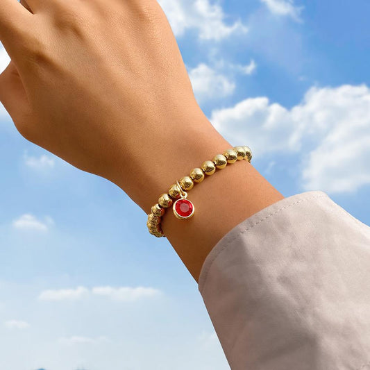 B1585 Hand Decoration Simple Beaded Elastic Geometric Bracelet Rhinestone Small Fresh Girly Bracelet