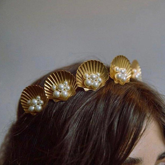 2F746 personalized alloy shell headband is specially for creative seaside holiday hairpin hair accessories