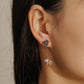 Fashion heart-shaped cute purple gravel earrings temperament long heart tassel rough stone ladies earrings jewelry