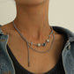 Jewelry punk trendy word tassel pendant necklace female luminous pearl diamond star pendant