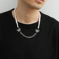 Jewelry Hip Hop Pearl Stainless Steel Chain Men's and Women's Necklace Simple Color Butterfly Clavicle Necklace
