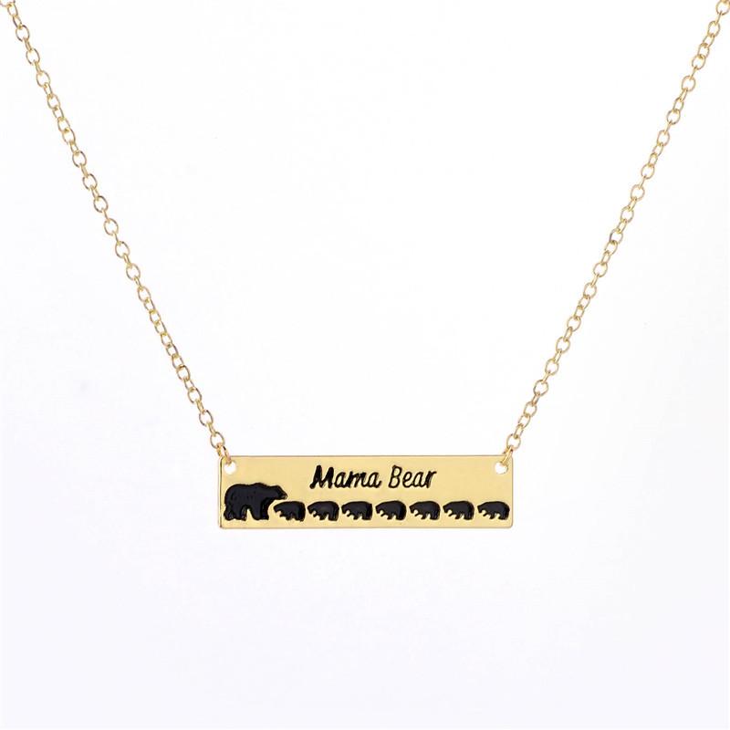 Popular jewelry simple fashion mama bear pendant necklace mamabear mother's day gift