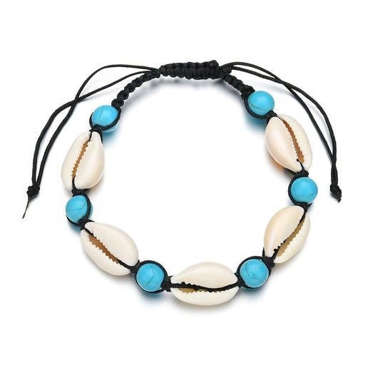 Accessories Marine Turquoise Beads Friendship Bracelet Woven Shell Bracelet Anklet Women