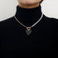 Jewelry trendy stitching half pearl twist chain black love mother-of-pearl necklace female sweater chain