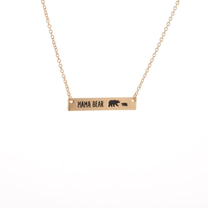 Explosive Mother's Day Gift Simple Fashion Mother Bear Pendant Necklace Alloy Gold and Silver Two Colors