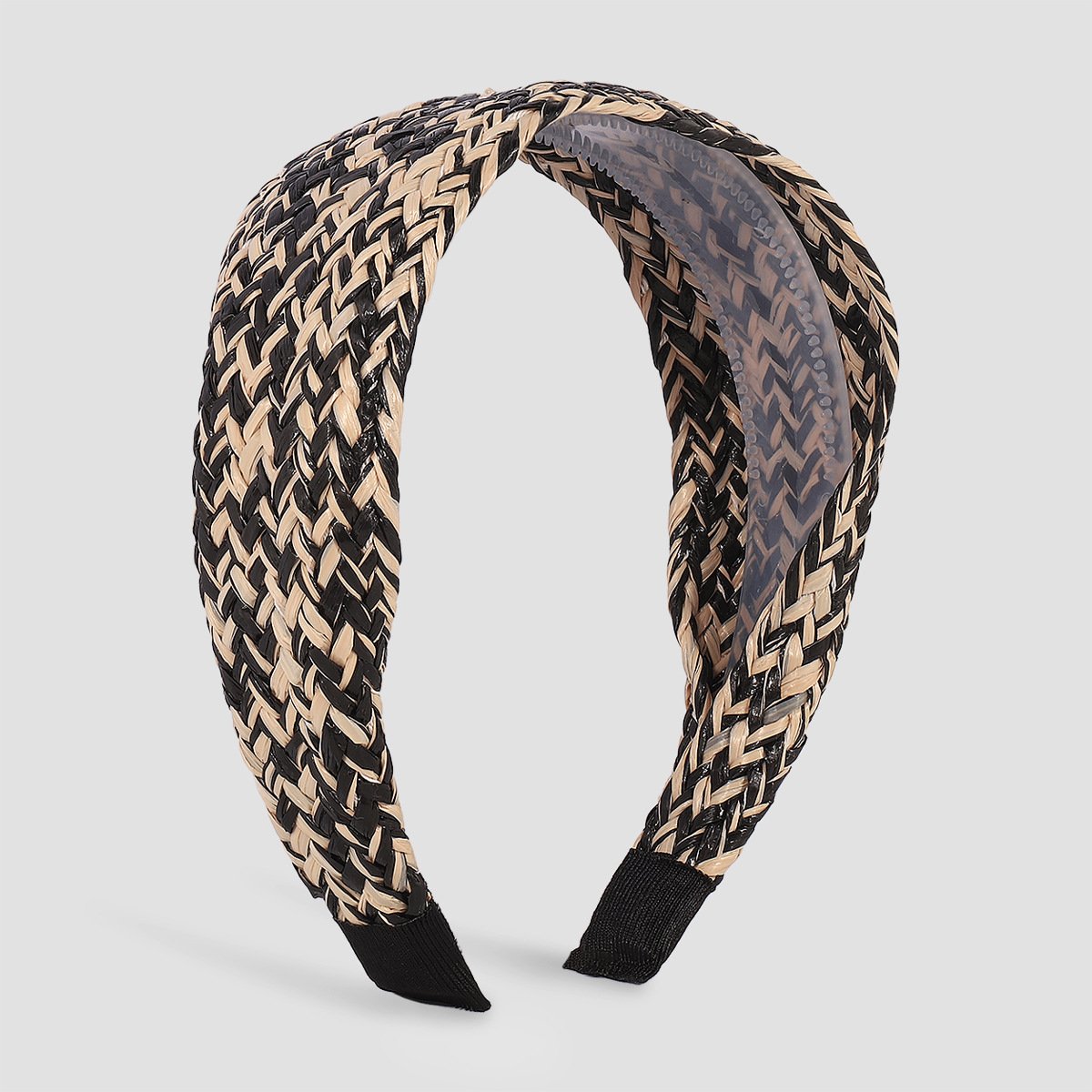 F499 pastoral raffia headband leisure vacation geometric fashion headband contrast color fresh hair accessories