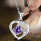Fashion Ladies Clavicle Chain Love Shape Pendant 925 Silver Plated Diamond Necklace Jewelry