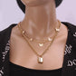 Fashion simple personality butterfly clavicle chain necklace hip-hop punk thick chain lock necklace female