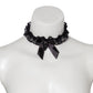 Jewelry Sweet Cool Hollow Fabric Necklace Necklace Women's Dark Lace Bow Skull Necklace