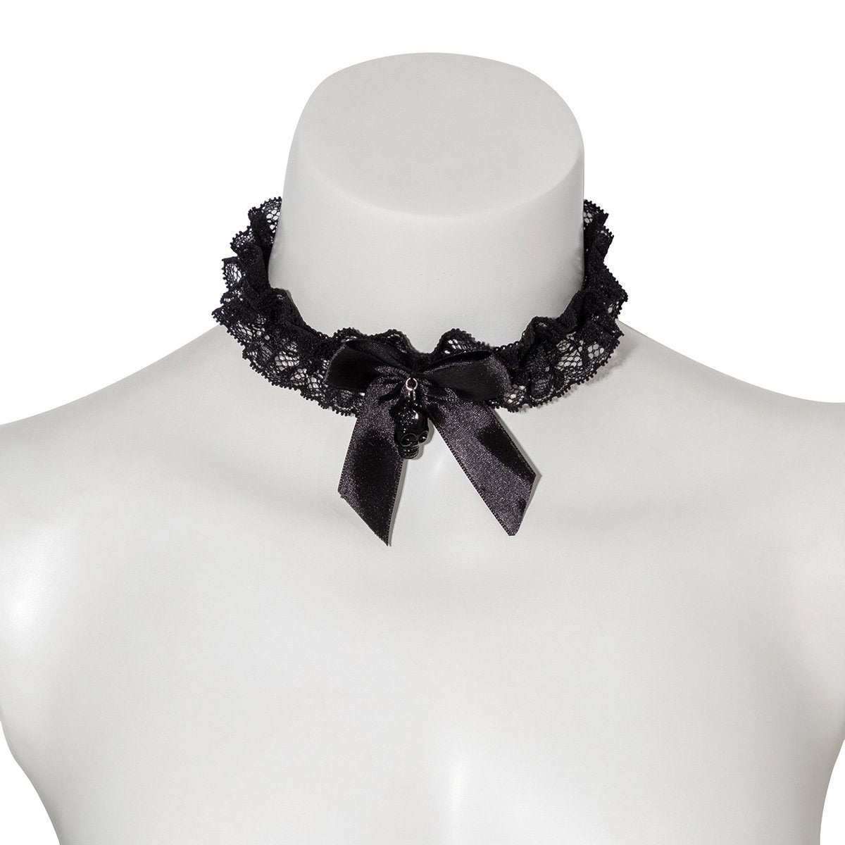 Jewelry Sweet Cool Hollow Fabric Necklace Necklace Women's Dark Lace Bow Skull Necklace