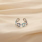 Fashion Stainless Steel Opening Adjustable Drop Oil Color O Chain Ring For Women