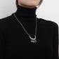 Jewelry natural gravel hollowed out crescent moon tassel pendant sweater chain female autumn and winter high-end necklace