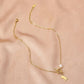 Dongdaemun Stainless Steel OT Buckle Pearl Bow Letter Necklace Individual Simple Necklace