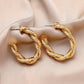 Autumn and winter metal simple C-shaped twist earrings golden geometric temperament ladies earrings