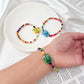 Cartoon little monster color beaded ceramic bracelet female niche design net red bracelet ins tide does not fade jewelry