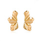 Retro exaggerated golden flower earrings simple temperament matte irregular petal earrings fashion earrings for women
