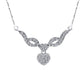 Fashion Ladies Water Filled Diamond Heart Shape Earrings Necklace Jewelry Set Pendant Jewelry