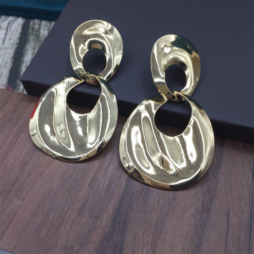 Fashion Water Drop Twisted Ring Earrings Birthday Party Night Performance Earrings Jewelry Stall