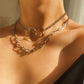 Jewelry Frosty Chain Double Layer Necklace Female Simple Circle Double Ring Geometric Set Necklace