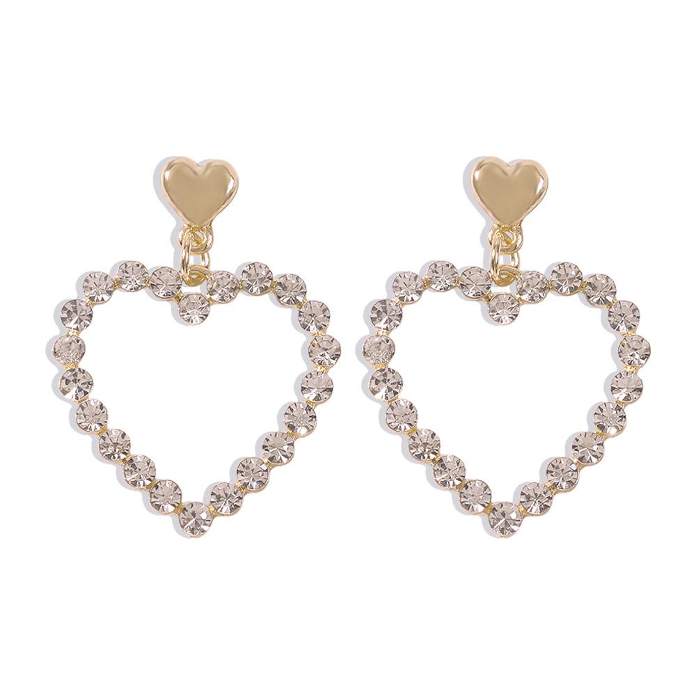 E8469 Love Pearl Earrings Women's Fashion Diamond Earrings Temperament Earrings Personality Atmospheric Earrings