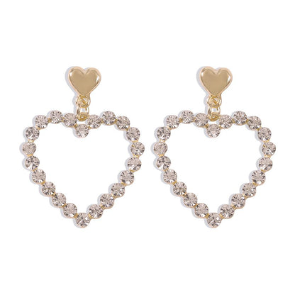 E8469 Love Pearl Earrings Women's Fashion Diamond Earrings Temperament Earrings Personality Atmospheric Earrings