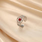 Exquisite and generous women's stainless steel creative opening adjustable color hollow sun ring