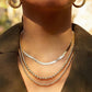 Jewelry Retro Simple Imitation Pearl Tag Necklace Hip Hop Trend Round Bead Snake Bone Chain Necklace