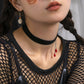 Jewelry dark water drop imitation crystal tassel choker necklace Gothic sweet cool velvet necklace