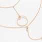 Jewelry Versatile Niche Geometric Ring Pendant Necklace Simple Metal Thin Chain Tassel Necklace