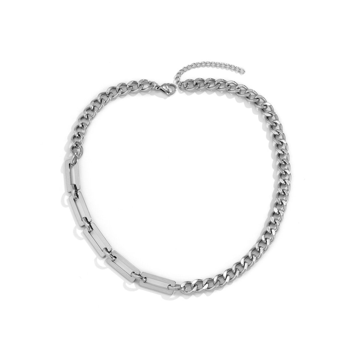 Hip-hop street titanium steel chain splicing necklace trendy brand cold personality all-match collarbone necklace for men and women