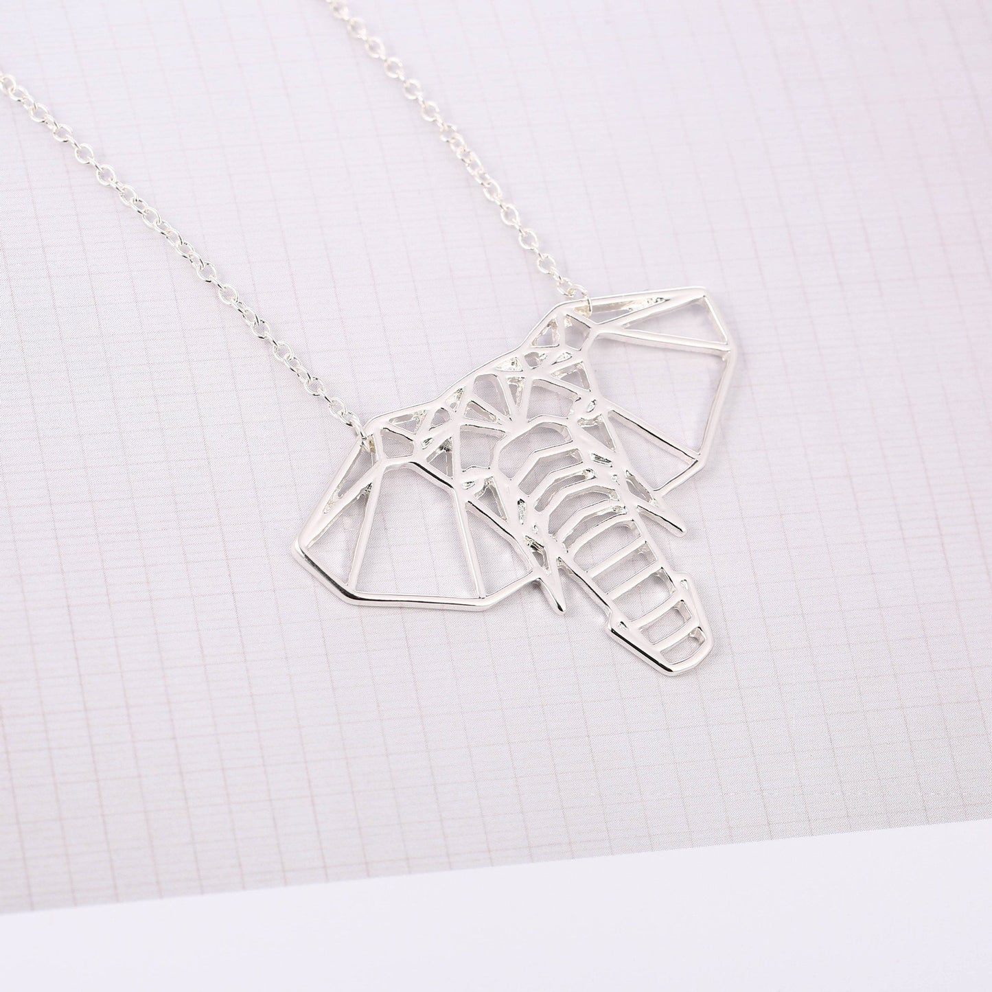 Hollow Elephant Head Necklace Female Lucky Elephant Pendant Necklace