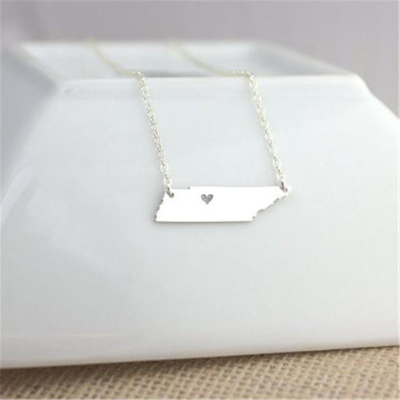 Explosive Jewelry Tennessee Tennessee Map Necklace Pendant