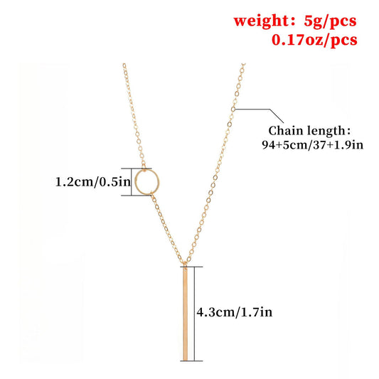 Jewelry Simple Fashion Double Necklace Metal Circle Long Pendant Necklace