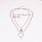 Jewelry Personality Punk Pop Double Layer Necklace Copper Ring Lock Pendant Necklace