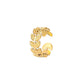 Fashion and simple temperament stainless steel wheat ears opening ring dripping oil green ring ladies jewelry