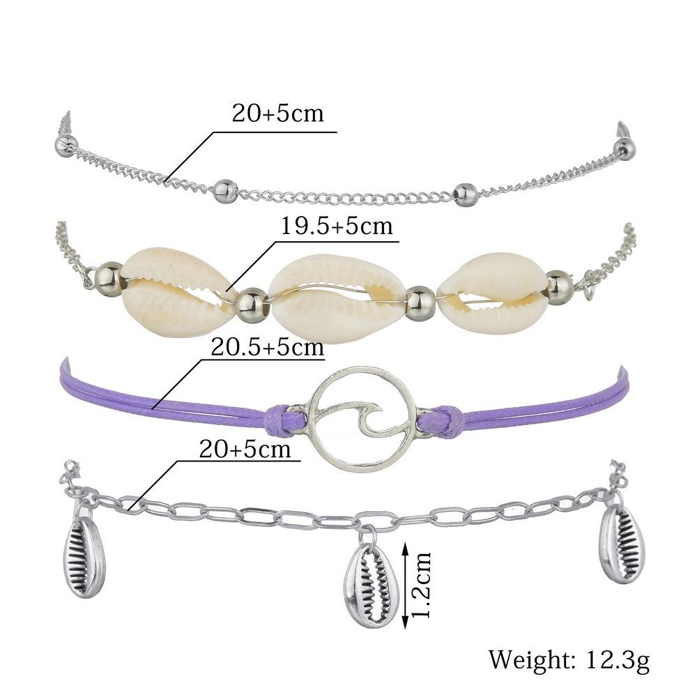 Accessories trend personality ins alloy tassel shell bracelet anklet female jewelry