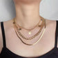 Fashion Simple Geometric Flat Snake Bone Chain Necklace Hip Hop Sequin Star Pendant Necklace Set