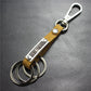 BESTFRIEND alloy metal plate top layer cowhide key chain large bold dog buckle bag pendant car decoration gift