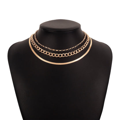 N123 Jewelry Simple Metal Retro Chain Necklace Fashion Creative Snake Bone Chain Necklace