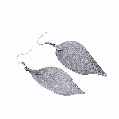 Creative Earrings Simple Leaf Exaggerated Earrings Leaf Plating Ear Jewelry