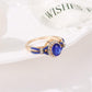 Hand Jewelry Temperament Blue Zircon Diamond Ring Classic Ladies Hand Jewelry