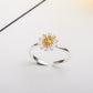 Fashion small fresh opening daisy flower ring sun flower index finger ring tail ring