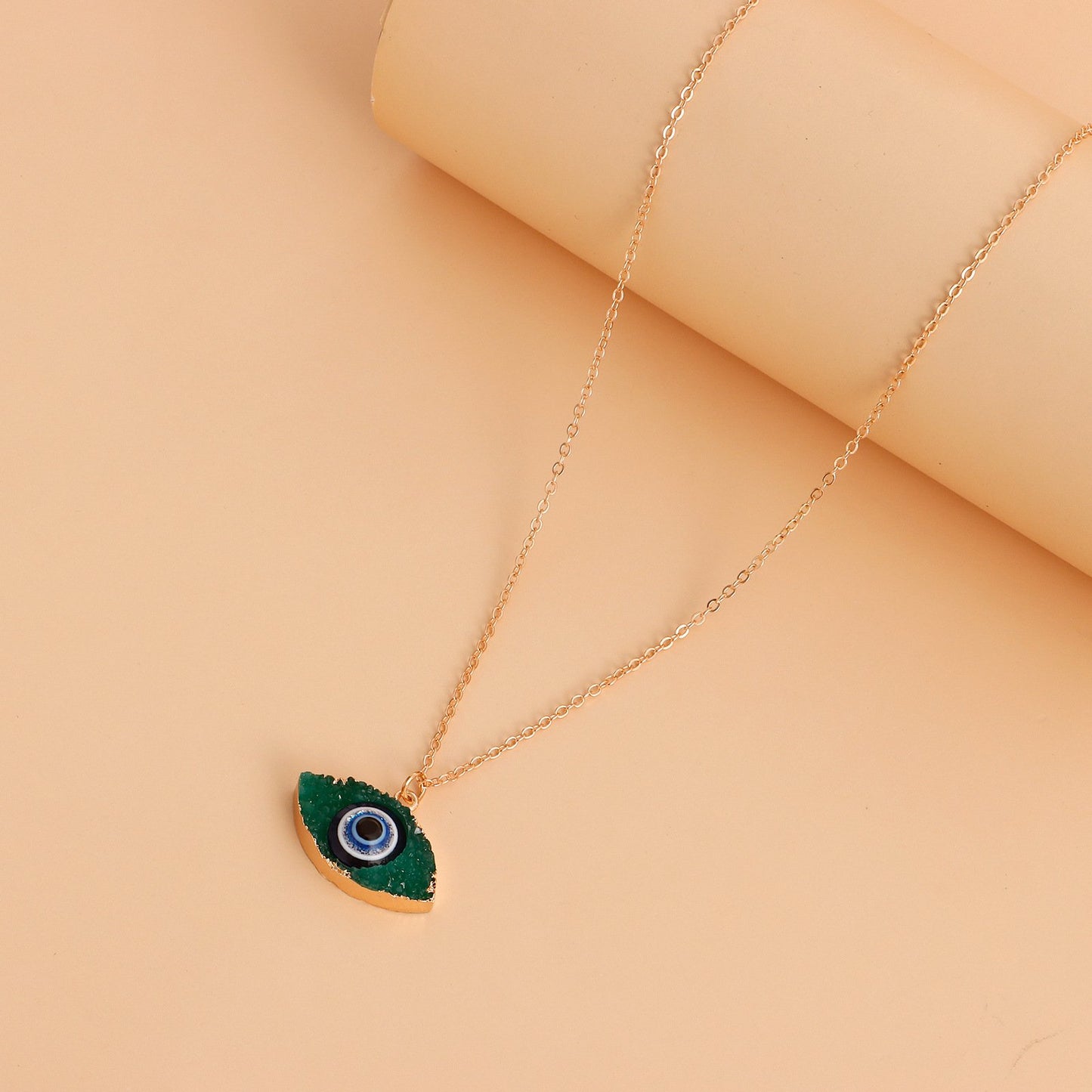 Accessories trend hip-hop devil's eye necklace ins metal niche design simple necklace female