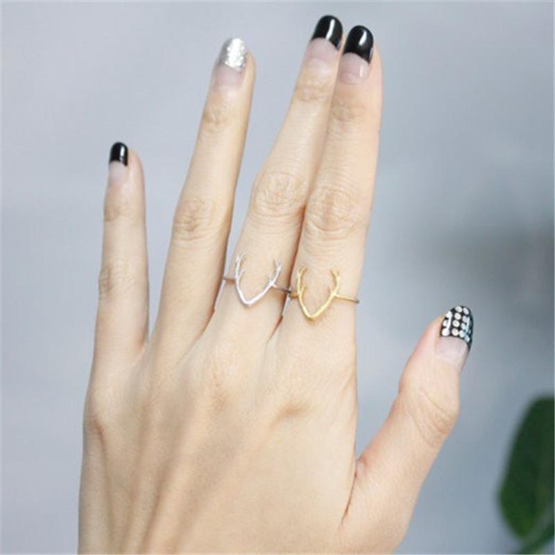 Popular Knuckle Ring Fashion Simple Antler Couple Ring