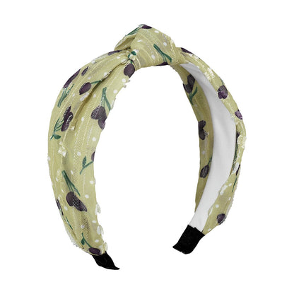 F445 chiffon yarn literary fan retro small fresh and sweet headband forest girl wide-brimmed sweet knotted headband
