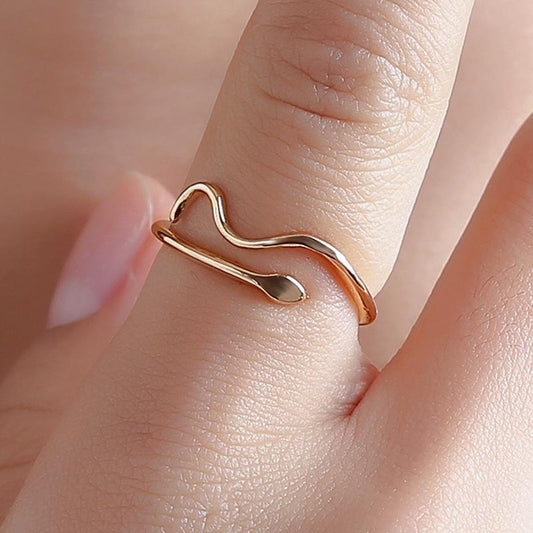 Jewelry simple snake ring opening water ripple couple fashion ring