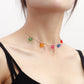 Jewelry Color Love Pendant Necklace Female Trend Accessories Sweet Dollar Gas Girl Clavicle Chain Necklace