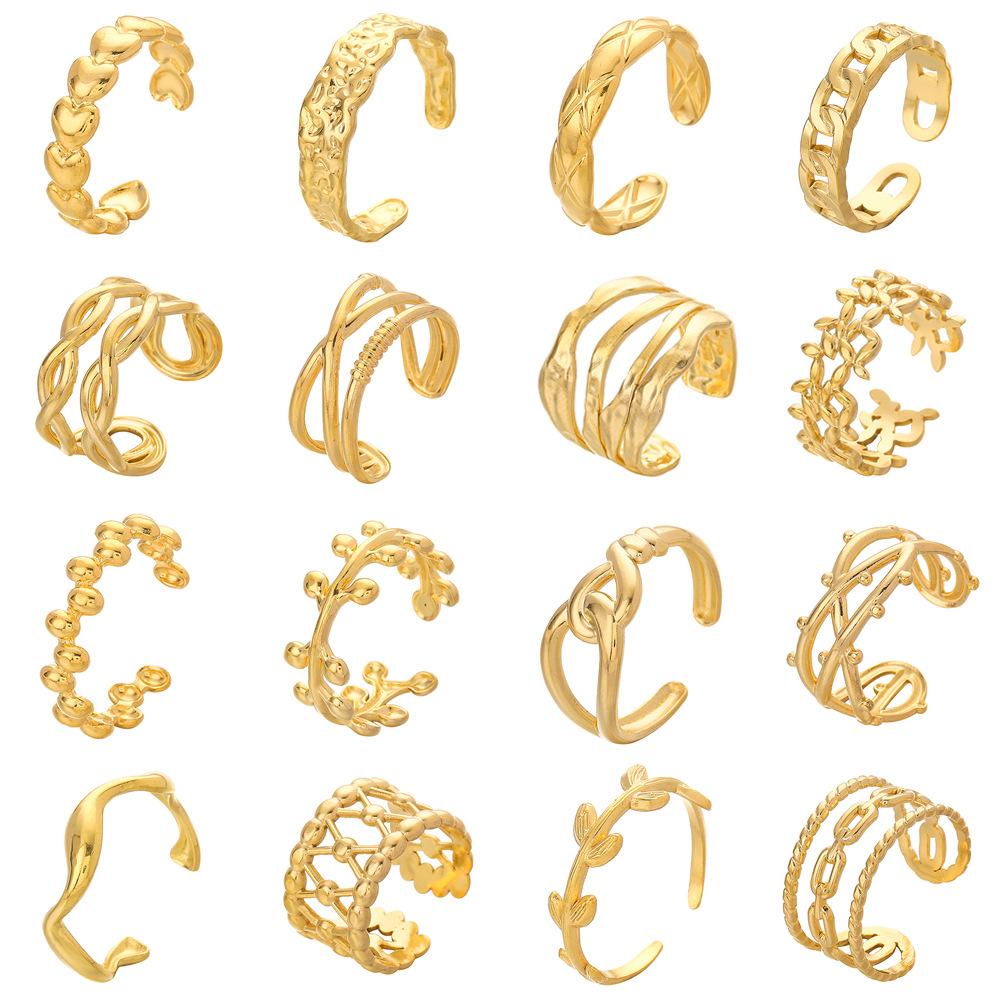 Fashion Simple Versatile Stainless Steel Ring Irregular Open Ring Ladies Ring Jewelry